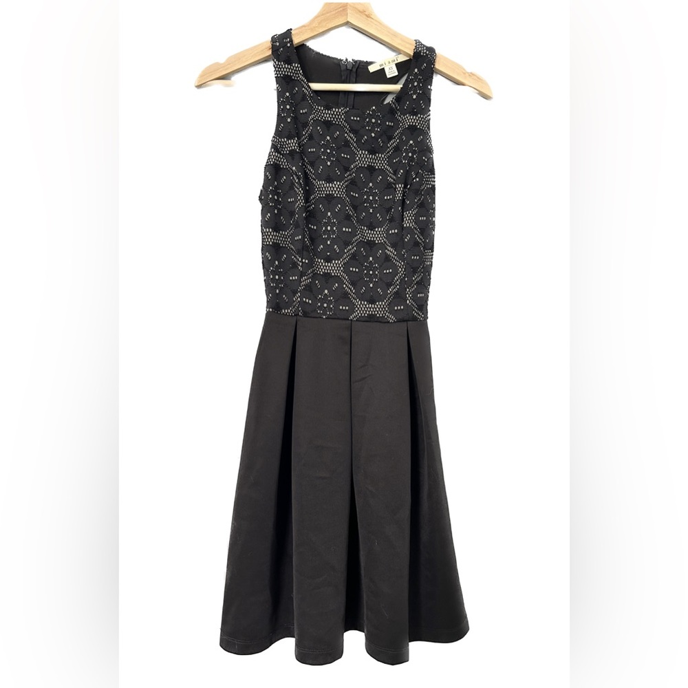 Miami Black textured fit and flare cocktail dress